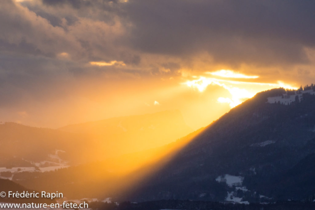 Coucher de soleil derrière le Suchet