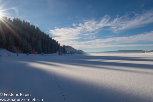 Le Lac des Taillères gelé, Vallée de la Brévine